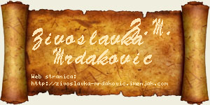 Živoslavka Mrdaković vizit kartica
